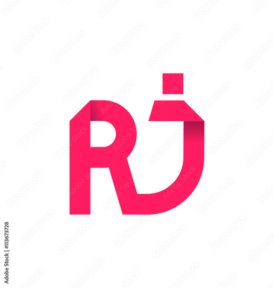 RJ Two letter composition for initial, logo or signature. RJ Two letter composition for initial, logo or signature.