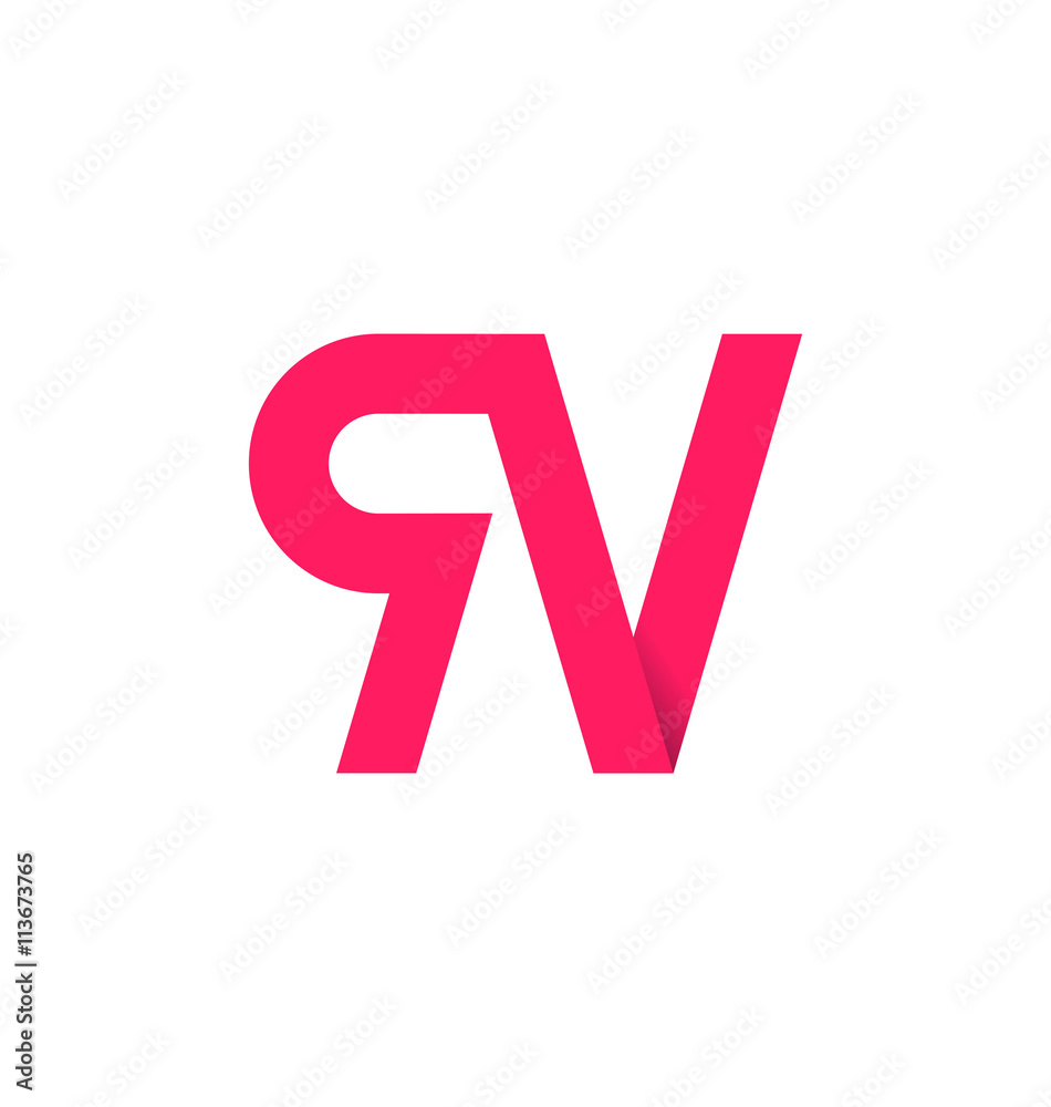 RV Two letter composition for initial, logo or signature. RV Two letter composition for initial, logo or signature.