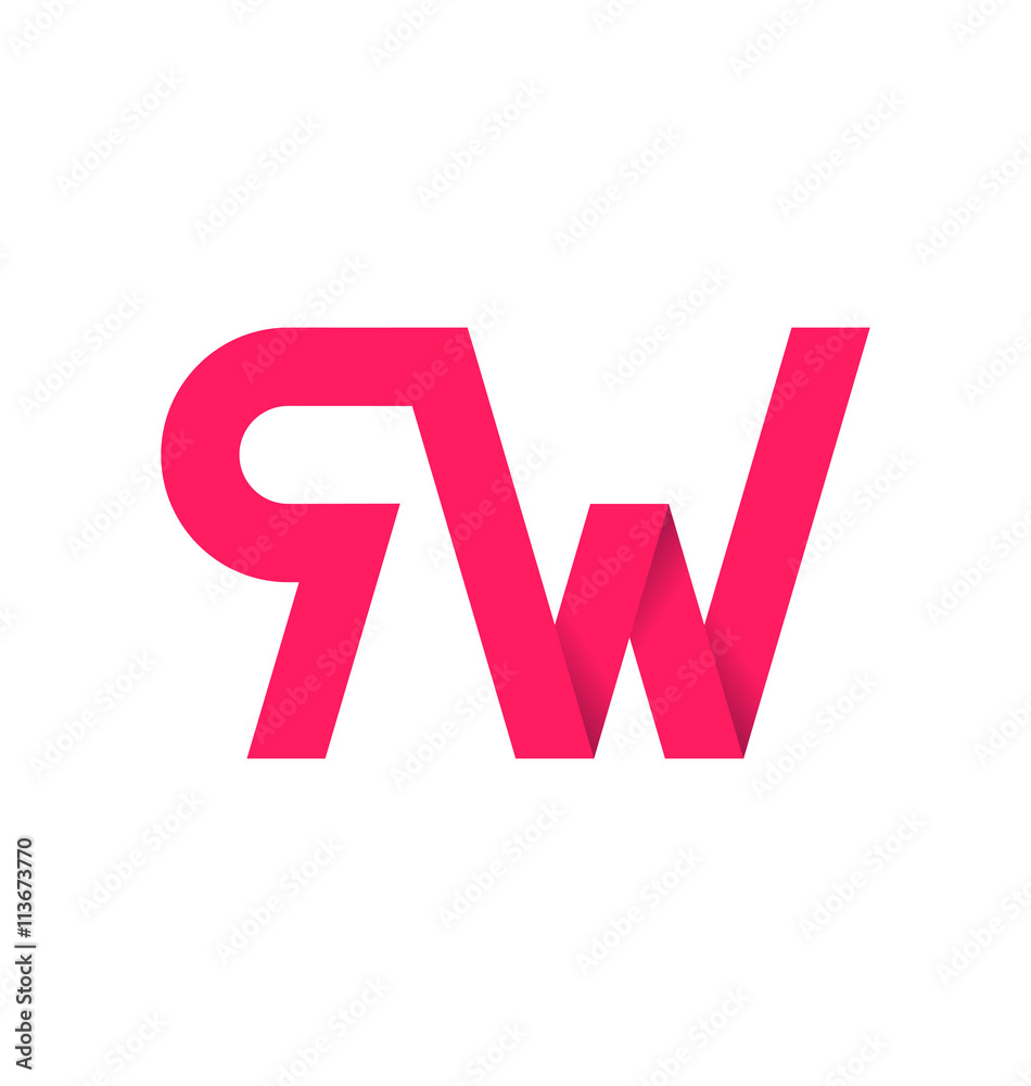 RW Two letter composition for initial, logo or signature. RW Two letter composition for initial, logo or signature.