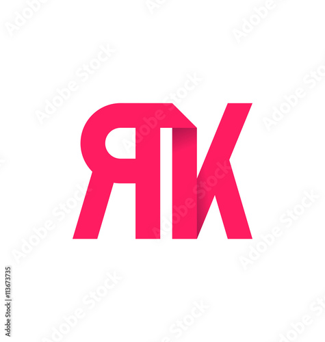 RK Two letter composition for initial, logo or signature.