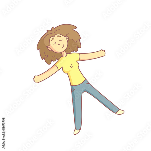 Woman Lying On The Back Relaxed