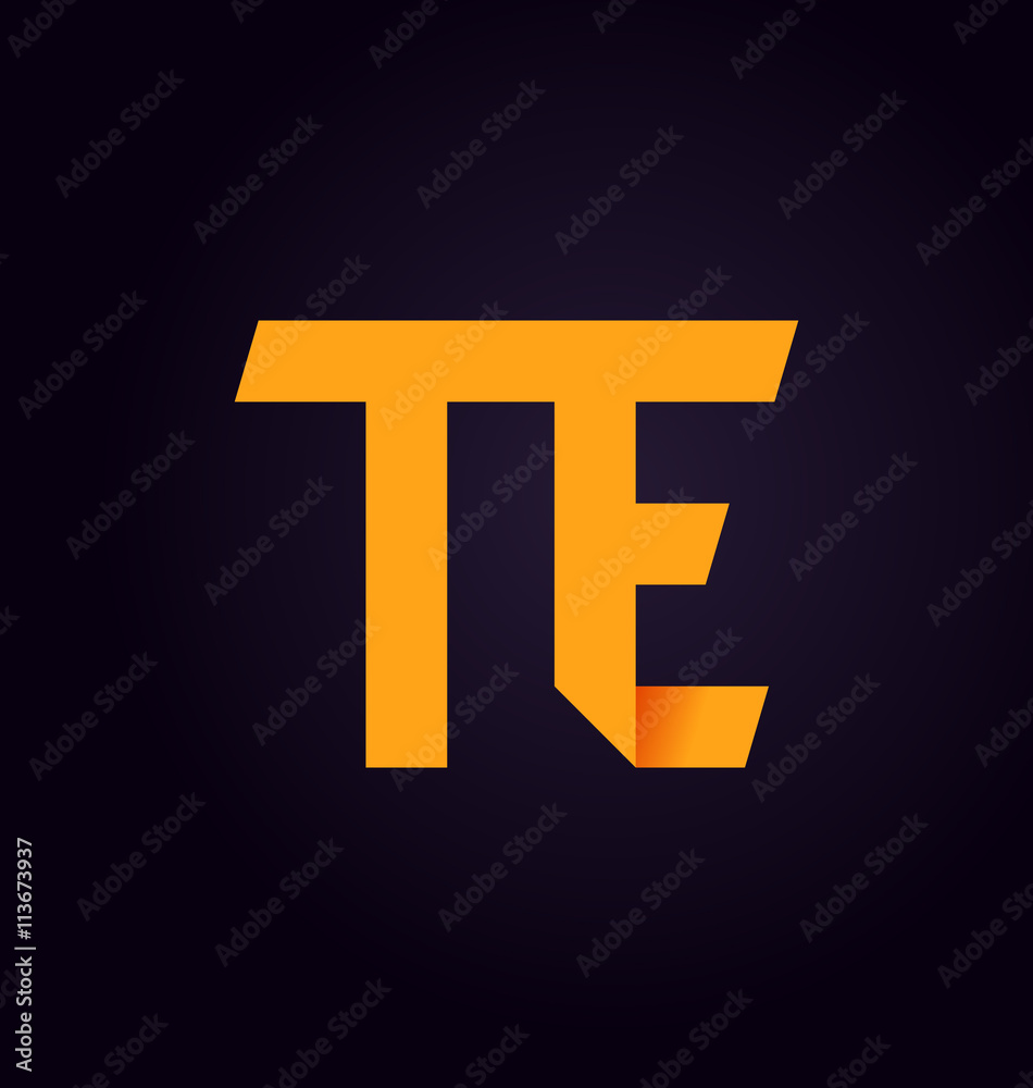 TE Two letter composition for initial, logo or signature.