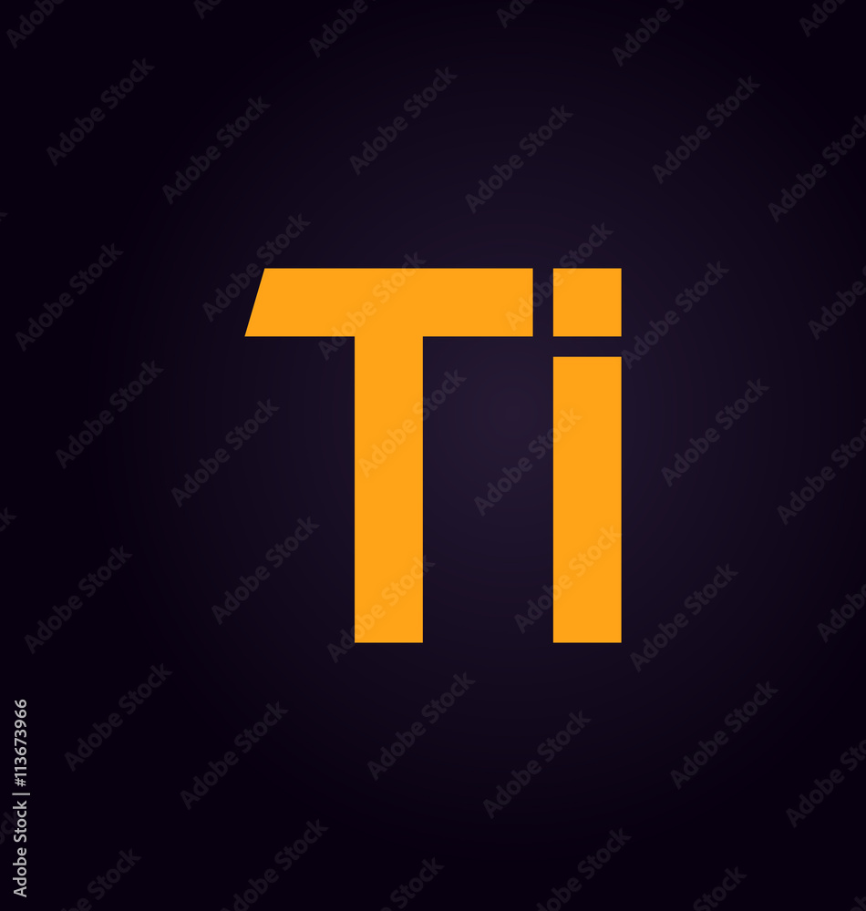 Obraz premium TI Two letter composition for initial, logo or signature.