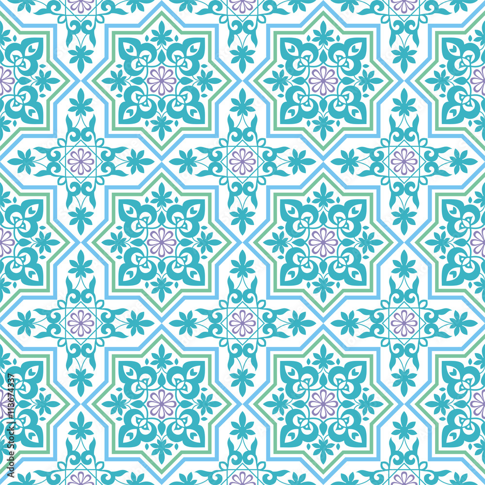 Arabesque. Pattern in Mauritian style. Arab seamless texture. Element of design. Islamic  background.