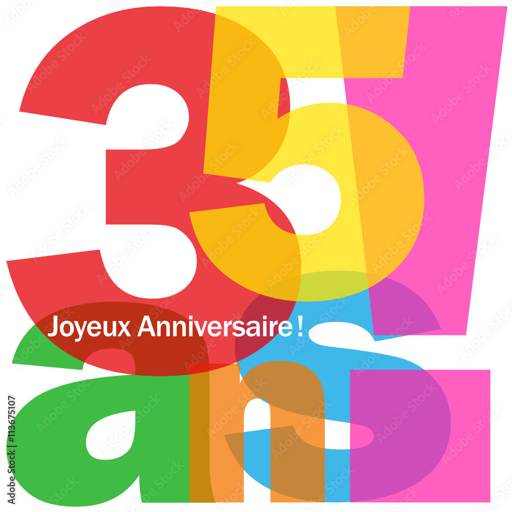 Joyeux Anniversaire 35 Ans Stock Vector Adobe Stock