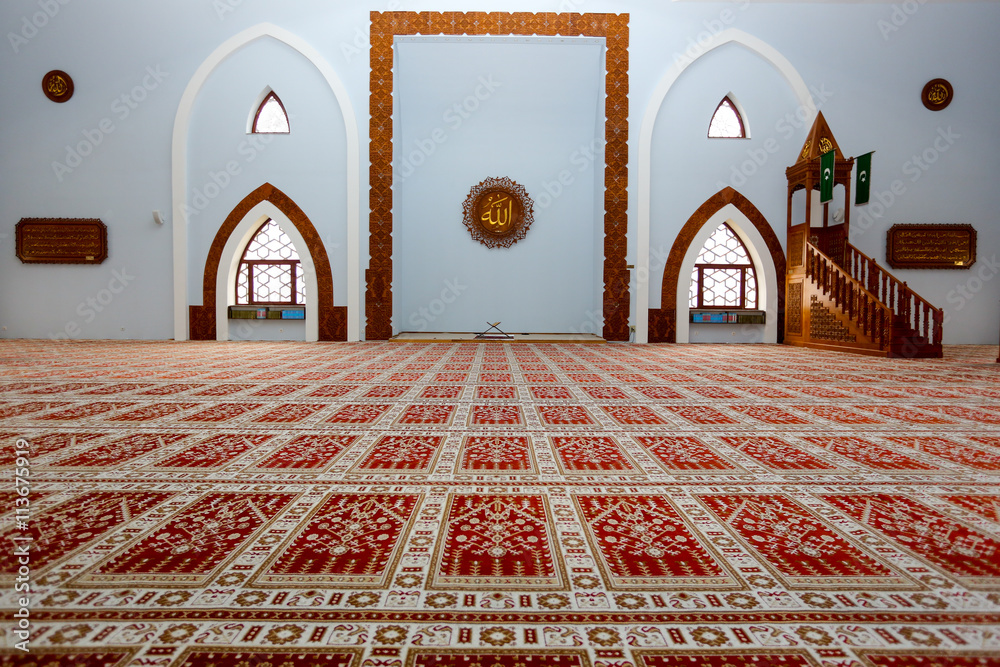 Fototapeta premium Interior of the mosque Istiqlal, Sarajevo, Bosnia and Herzegovin