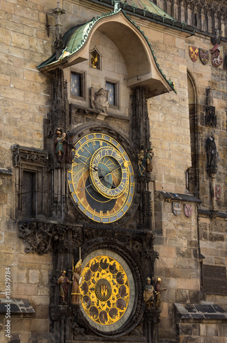 Astronomical Clock At Old Town Hall Tower In Prague