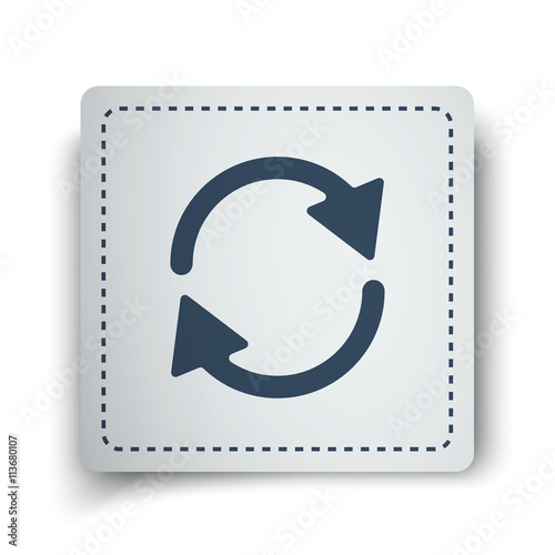 Black Refresh icon on white sticker