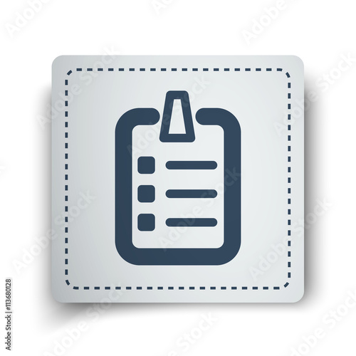 Black Checklist icon on white sticker