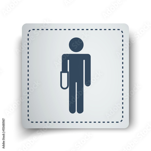 Black Hand icon on white sticker