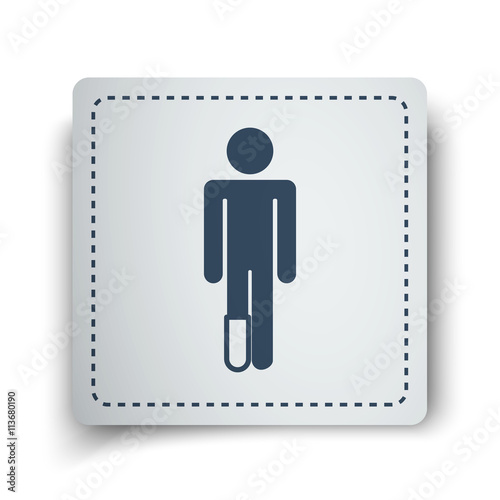 Black Foot icon on white sticker
