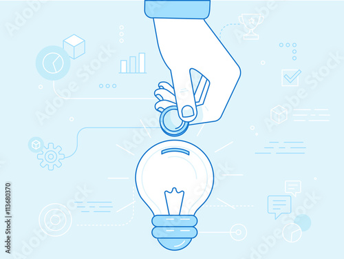 Vector crowdfunding concept in flat style - new business model -