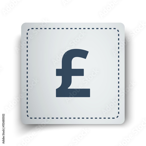 Black Pound icon on white sticker