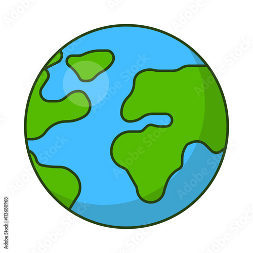 Planet Earth icon. Flat vector illustration for web banner, web and mobile, infographics.