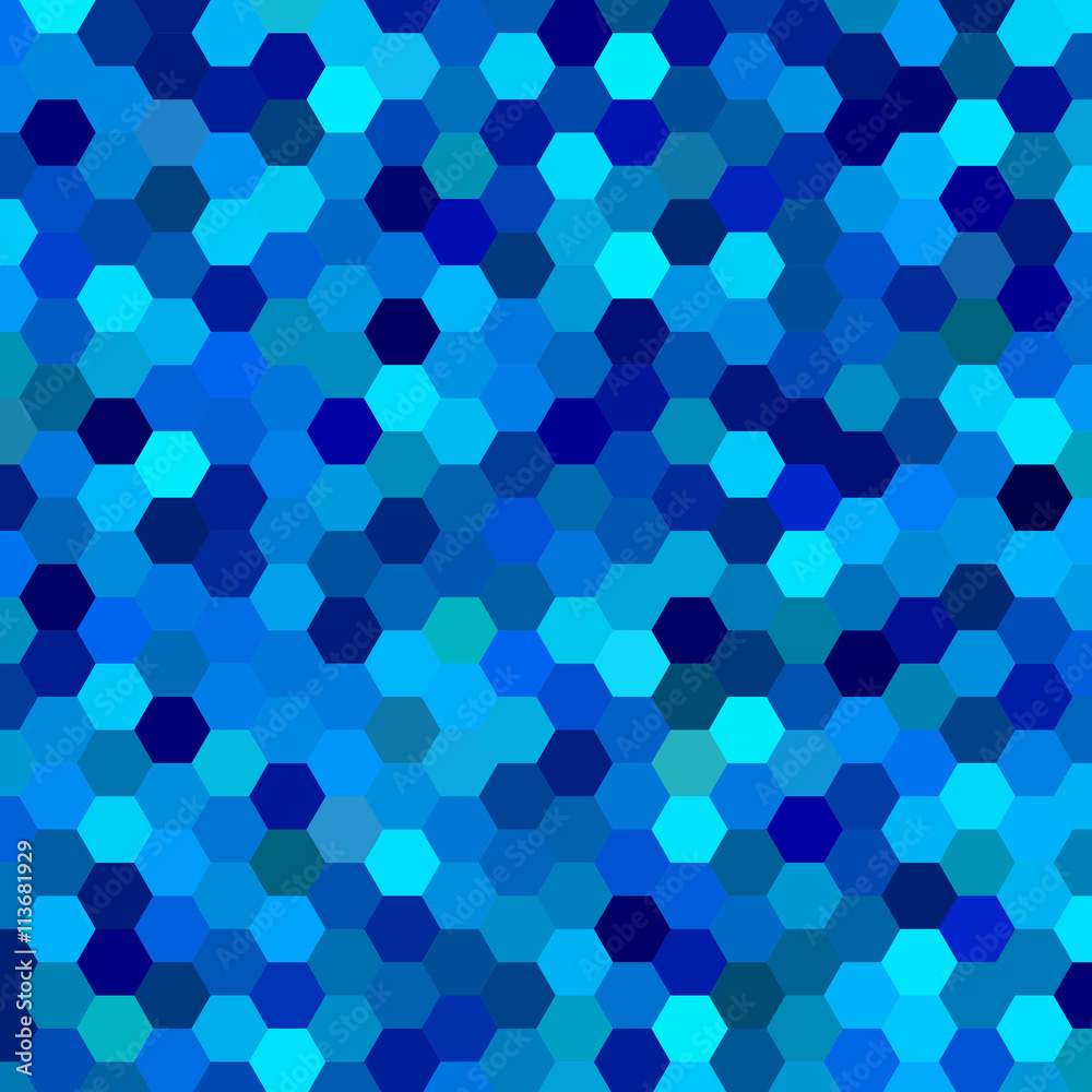 abstract background consisting of blue hexagons