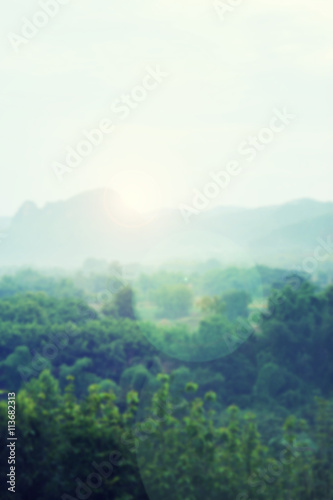 Abstract blur image of nature and mountain background.