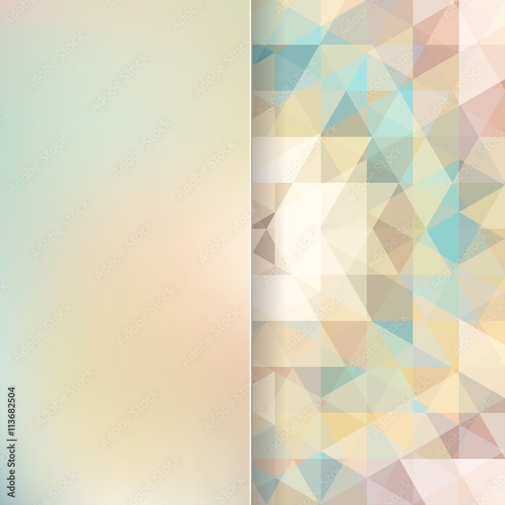 abstract background consisting of beige triangles and matt  glass