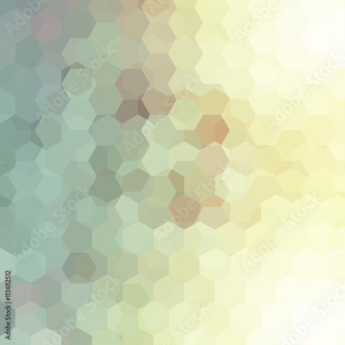 abstract background consisting of beige, yellow, green hexagons