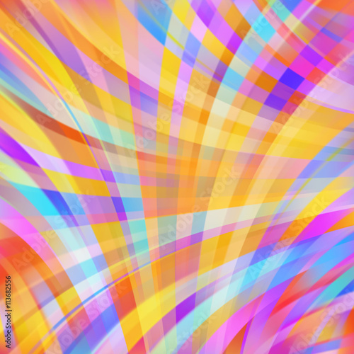 Colorful smooth yellow,orange, pink, blue lines background © tashechka