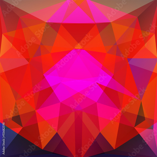 abstract background consisting of pink, red, blue triangles