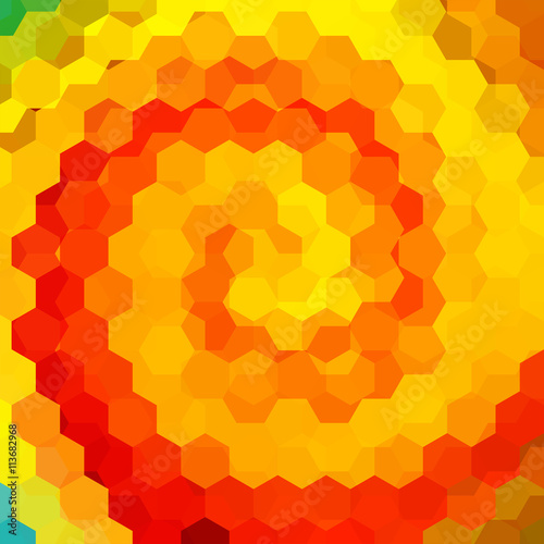 abstract background consisting of yellow, red, orange hexagons