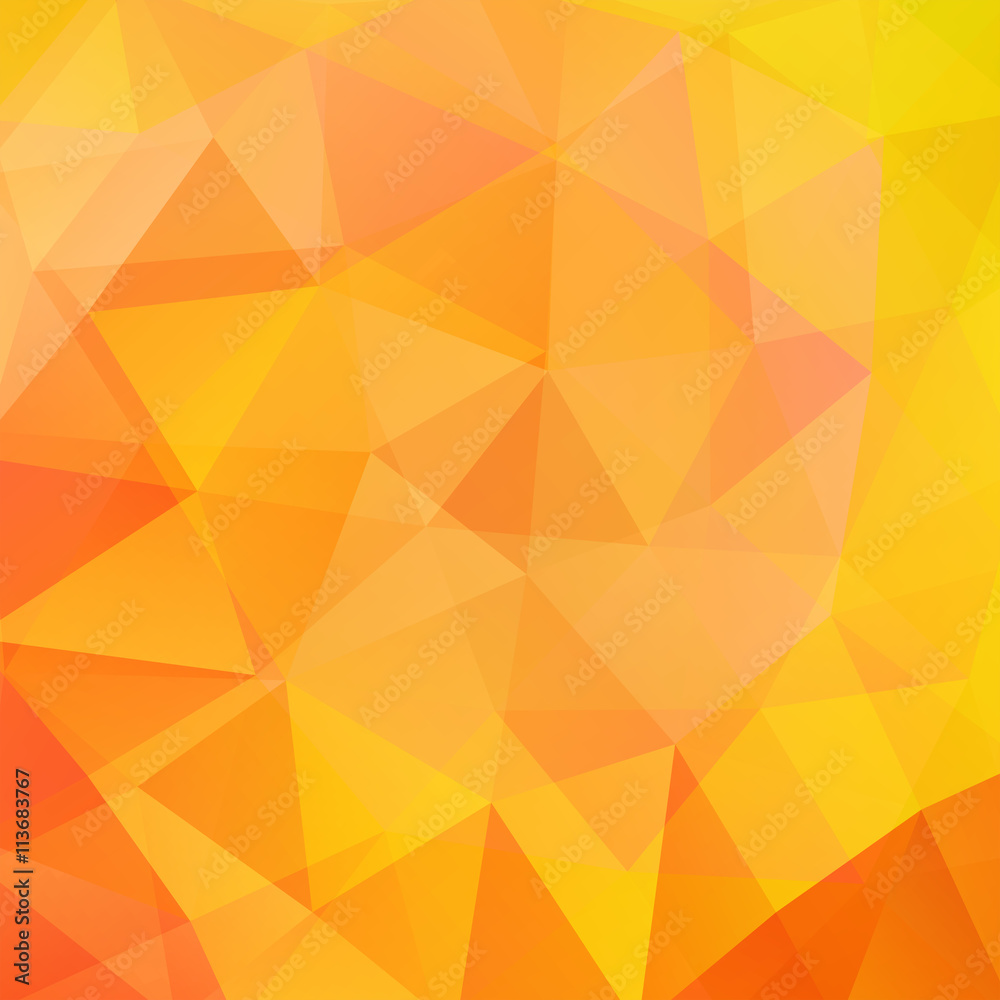 Obraz premium abstract background consisting of yellow, orange triangles, vector
