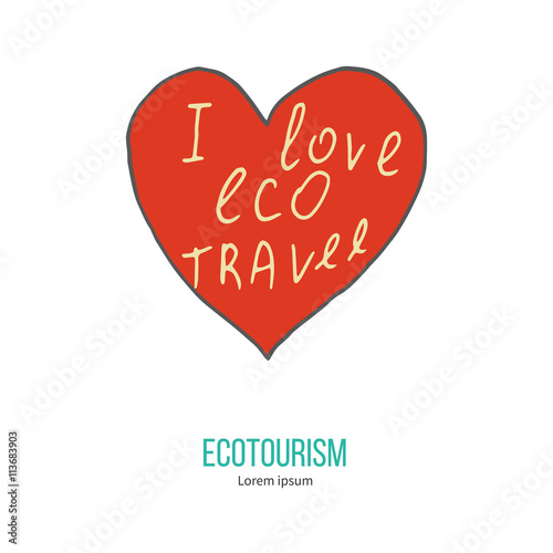 Vector ecotourism design element isolated on white