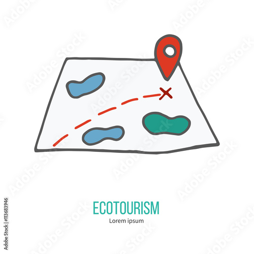 Vector ecotourism design element isolated on white
