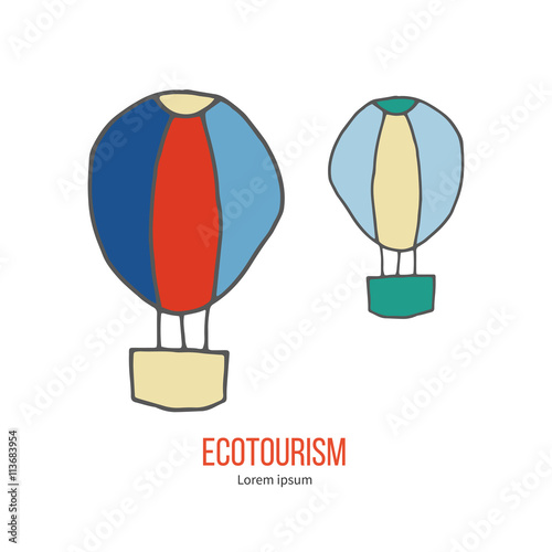 Vector ecotourism design element isolated on white