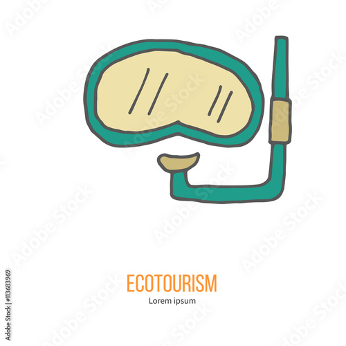 Vector ecotourism design element isolated on white