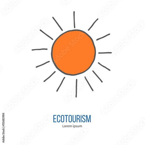 Vector ecotourism design element isolated on white