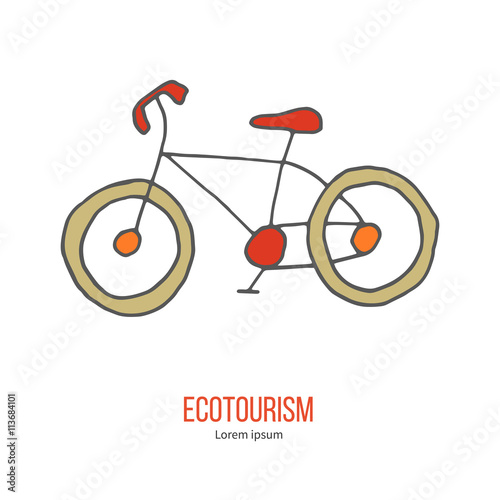 Vector ecotourism design element isolated on white