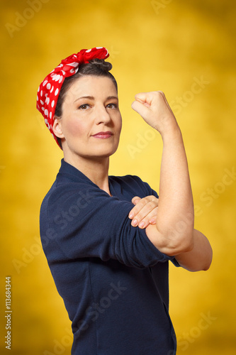 strong woman clenched fist womanpower
