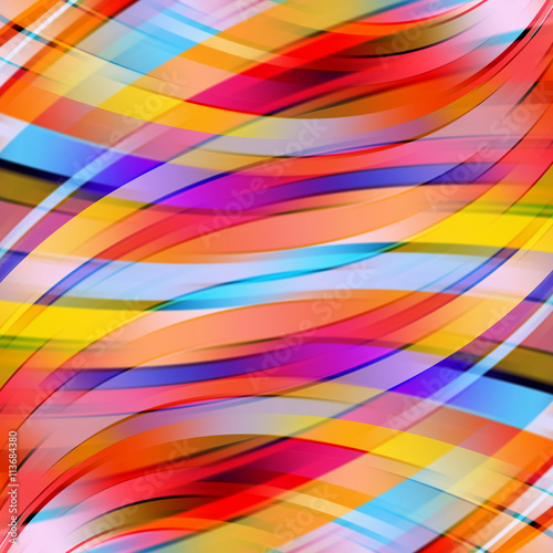 Colorful smooth light lines background. Red, yellow, orange, blu