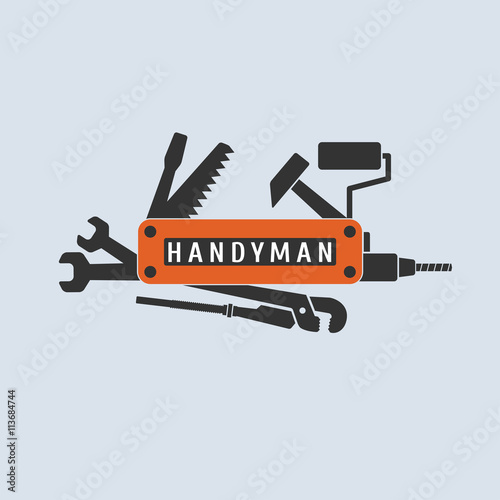 Home repair and remodel vector logo, icon, badge