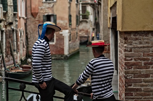 Konstfotografi Gondoliers in Venice