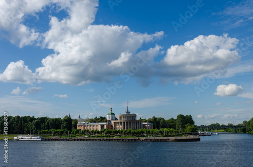 Old river port on the banks of the Volga