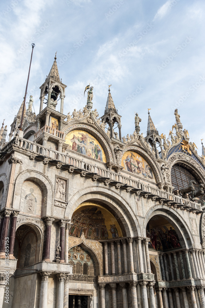 Main facade of the cathedral of Saint Mark in Venice
