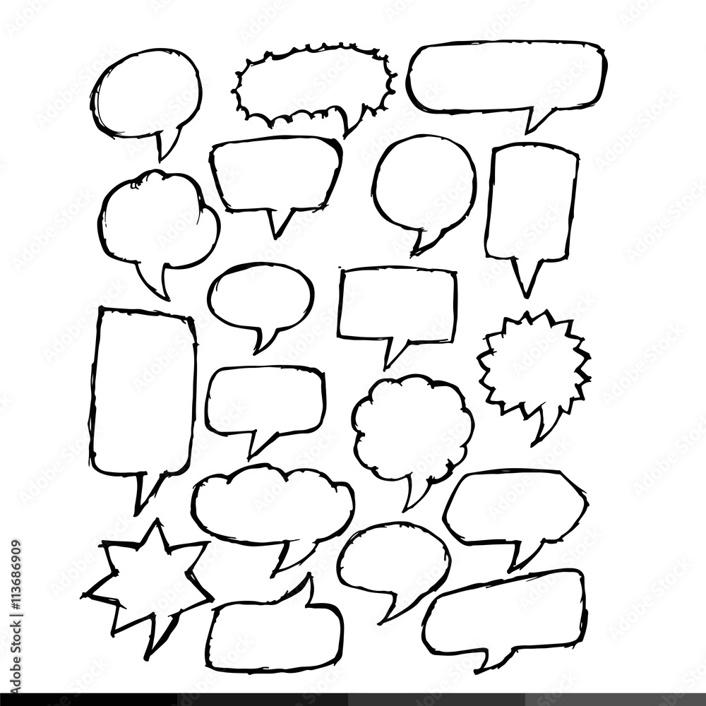 Fototapeta premium Freehand drawing speech bubble Illustration design