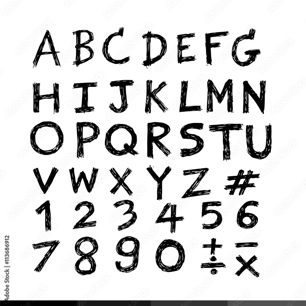 Hand drawing letter , font icon illustration design Hand drawing letter , font icon illustration design