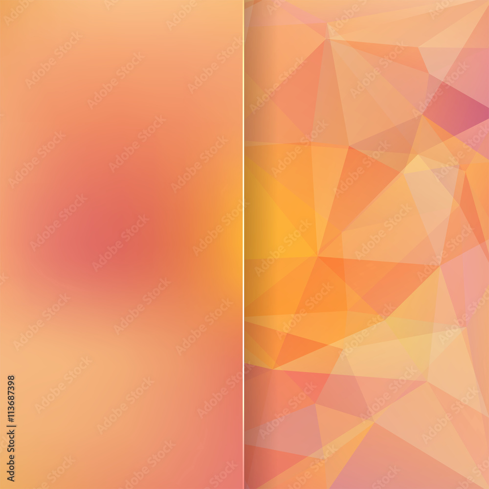 abstract background consisting of yellow, orange triangles, vector