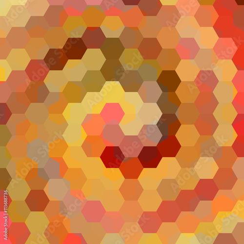 abstract background consisting of orange hexagons