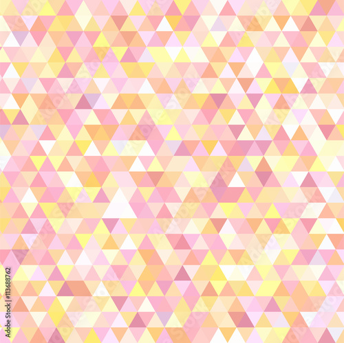 abstract background consisting of small pink, yellow, white triangles