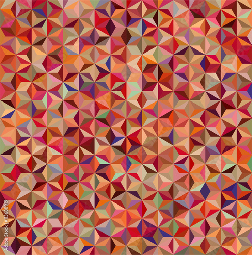 abstract background consisting of small red, beige, brown triangles