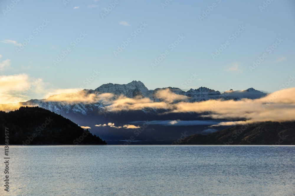 Low morning clouds in Glenorchy, New Zealand