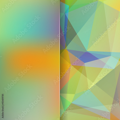 abstract background consisting of green, yellow, blue triangles