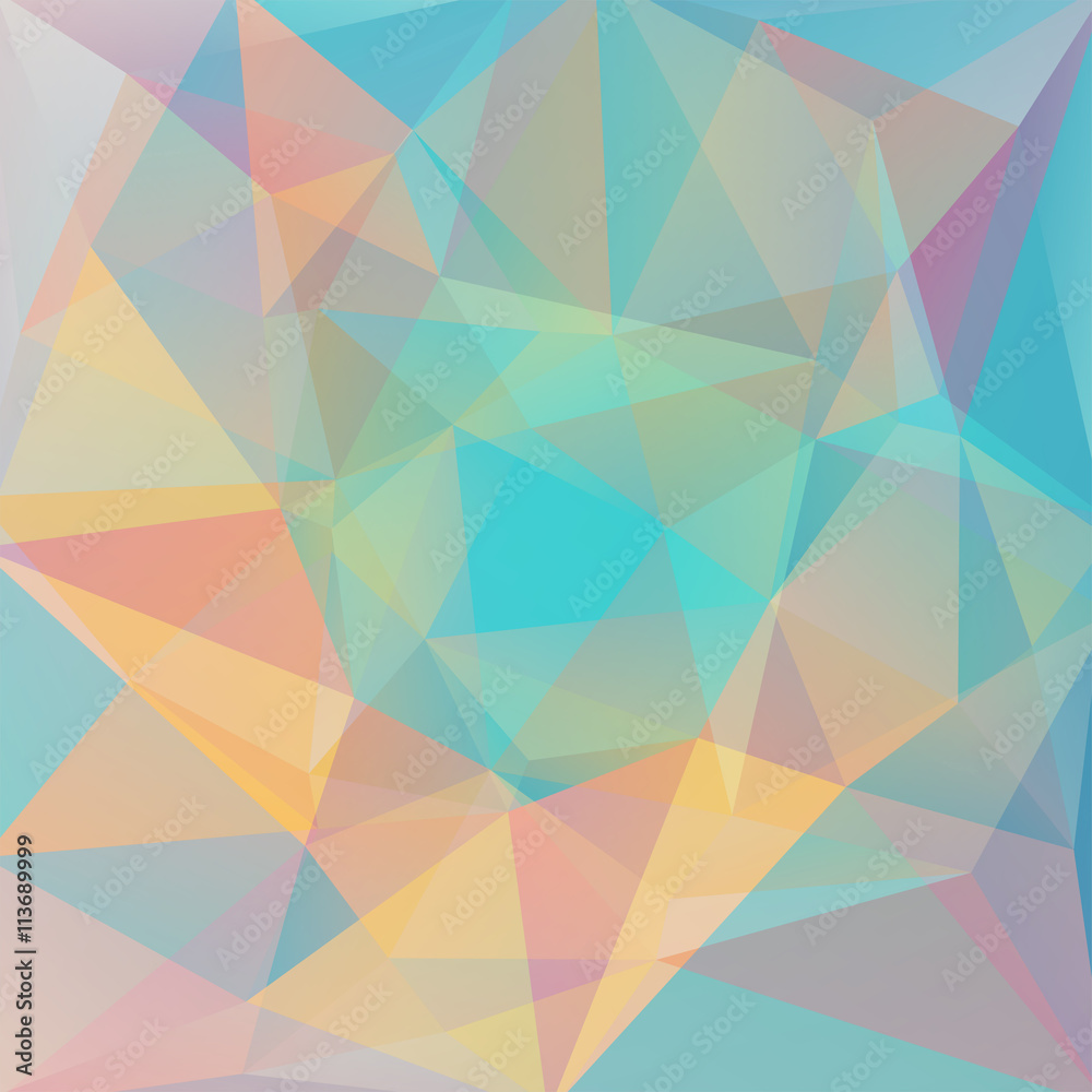 abstract background consisting of orange, blue triangles