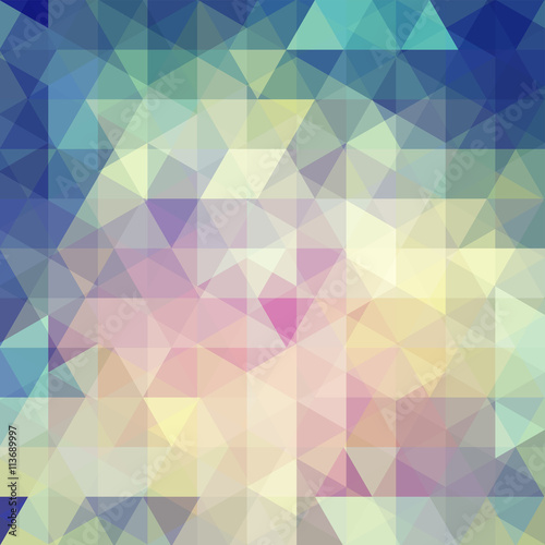 abstract background consisting of blue, green, pink, yellow triangles