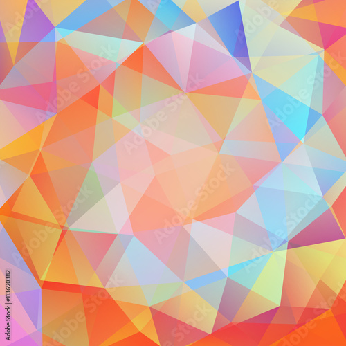 abstract background consisting of orange  blue triangles