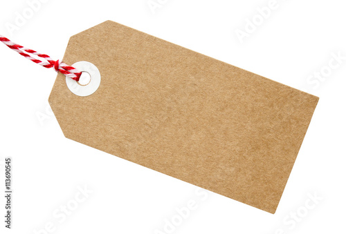Gift Tag Brown Card With String